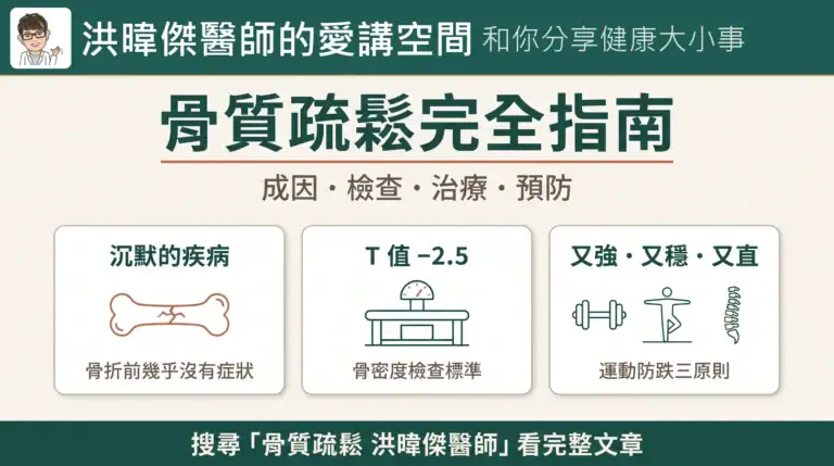 骨質疏鬆完全指南：成因、檢查、治療與運動防跌三原則圖解