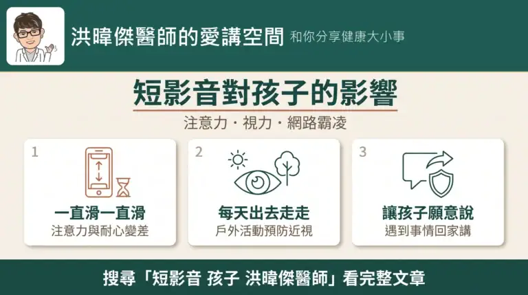 短影音對孩子的影響：注意力、視力與網路霸凌——洪暐傑醫師與王滋靖律師的家長界線